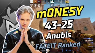 m0NESY 43Kills (Anubis) | FACEIT Ranked | May 12, 2024 #cs2 #demo