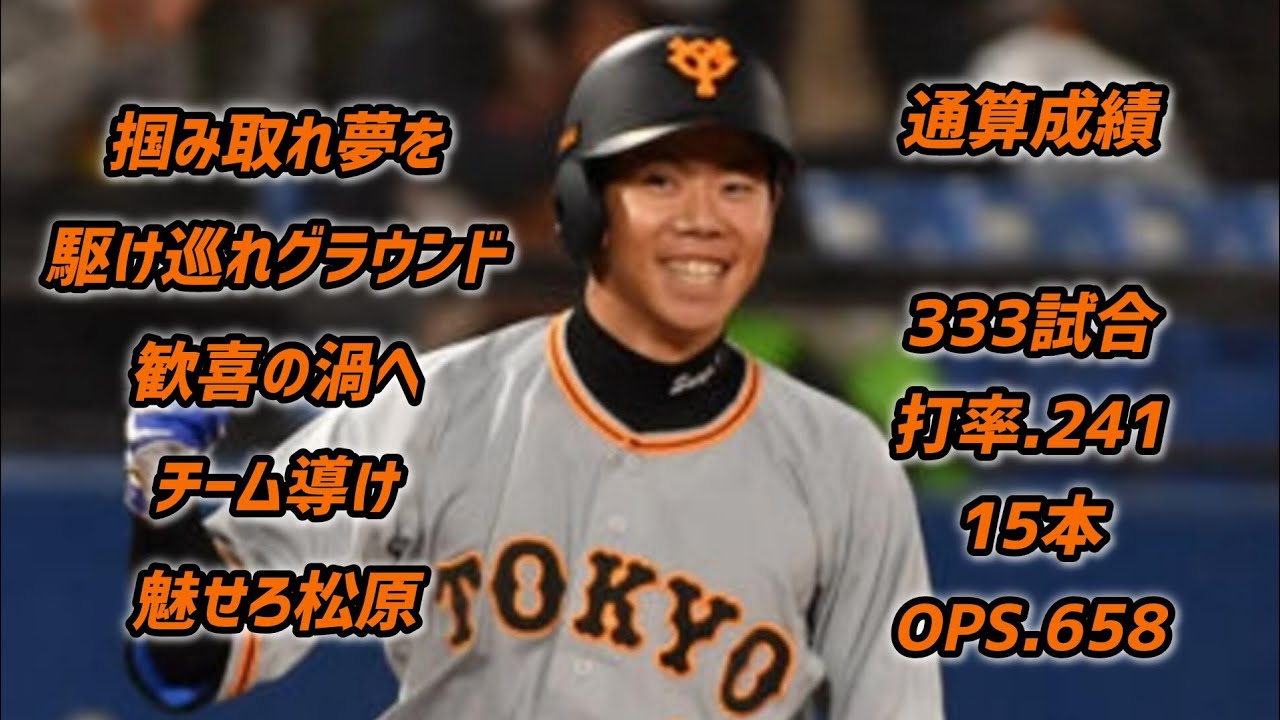 松原聖弥・巨人【30分耐久】応援歌 広告なし 作業用 睡眠用BGM 歌詞つき 現地音源 ハモり 1時間耐久 読売ジャイアンツ