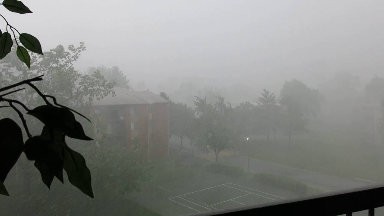Rain Whiteout In Silver Spring MD 06 28 16 With A Fantastic Rainbow At The End