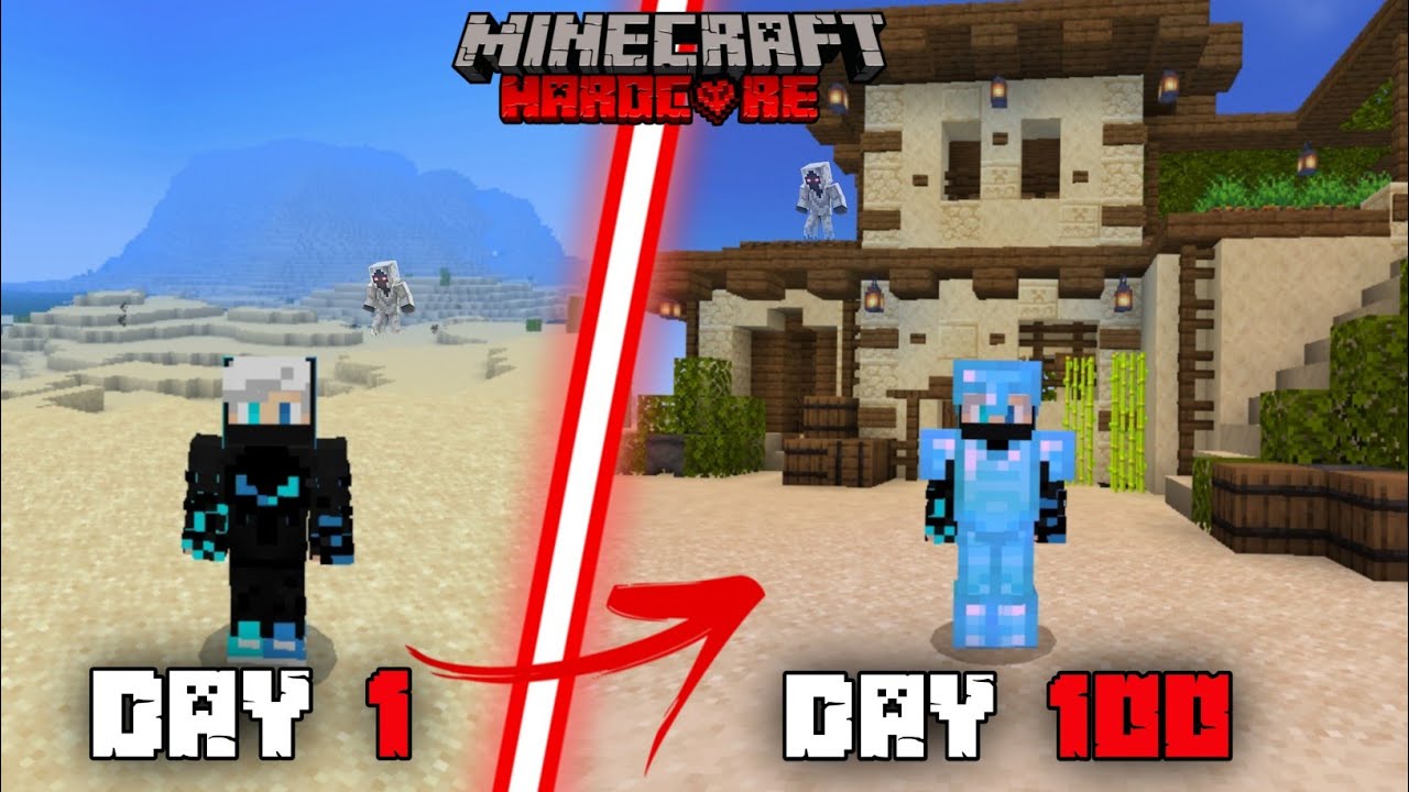 I Survived 100 Days In Desert Only World In Minecraft - YouTube