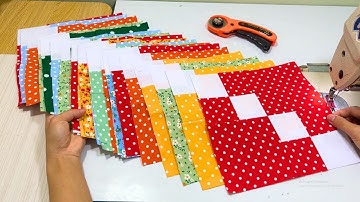 SIMPLE QUILT Pattern Uses 2 3/4 inch STRAPS! Without Cutting Tiny Square for Beginner