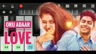 oru adaar love theme song bgm | piano version with notes