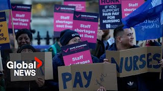 UK nurses walk out for 2nd historic day, threaten further strikes in pay dispute