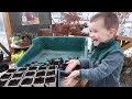 Starting Flower Seeds w/ Benjamin! 💙🌿👩‍🌾 (Snapdragons, Dahlias, Columbine & Love in a Puff)