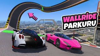 Süper Hızlı Arabalar WallRide Parkurunda Yarışıyor - GTA 5