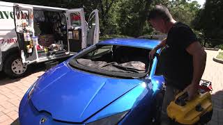 HAVERTY AUTO GLASS INC. 2018 LAMBO WINDSHIELD INSTALL
