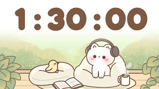 90 Minute Timer 🐱 1 hour 30 minute Study Timer for Classroom Focus