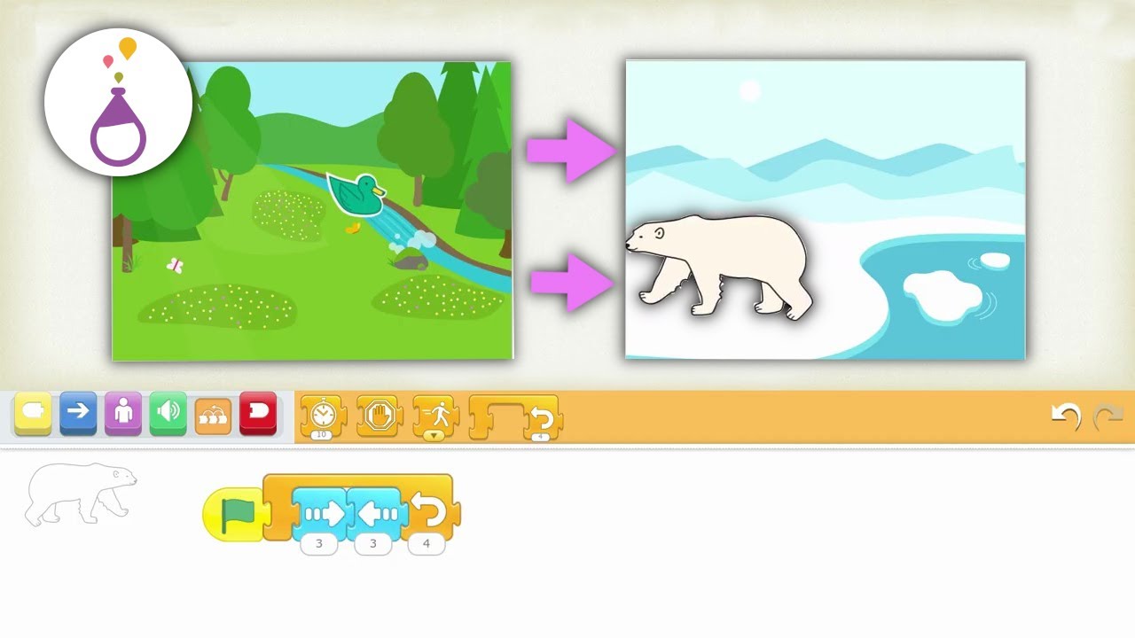 Use Scratch Jr to show how one season changes to the next - YouTube