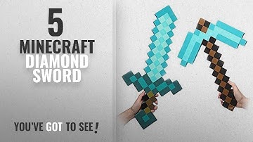 Top 10 Minecraft Diamond Sword [2018]: (2 Count) Foam Blue Diamond Sword & Pickaxe for Boys and