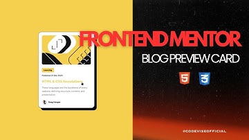 Create a Blog Preview Card | Frontend Mentor Challenge Using HTML & CSS