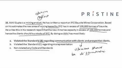 CFA Tutorial: Ethics (Violation of Standard V-B: Communication With Clients)