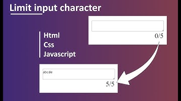 Limit Input Character | Using HTML CSS & JavaScript