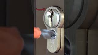 Reaming the lock insert, drilling cylinder lock #shorts