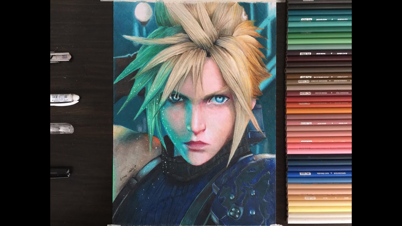 Drawing of Final Fantasy 7 Remake: Cloud Strife | draw insight