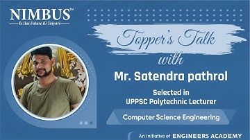 Toppers Talk | Congratulations Mr. Satendra Pathrol Selected In UPPSC Polytechnic Lecturer | CSE #EA