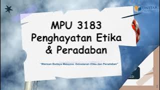 MPU3183 - Warisan Budaya Malaysia