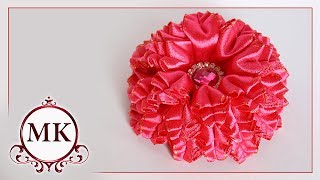 Резинка для волос с пышным цветком. Канзаши. МК. / DIY. Kanzashi. Scrunchy. Ribbon flower. Резинка для волос с пышным цветком. Канзаши. МК. / DIY. Kanzashi. Scrunchy. Ribbon flower.
