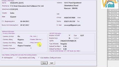 Company Creation in GST ready Busy 17
