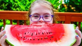 Watermelon Eating Contest! (Sarah Grace vs Olivia Haschak)