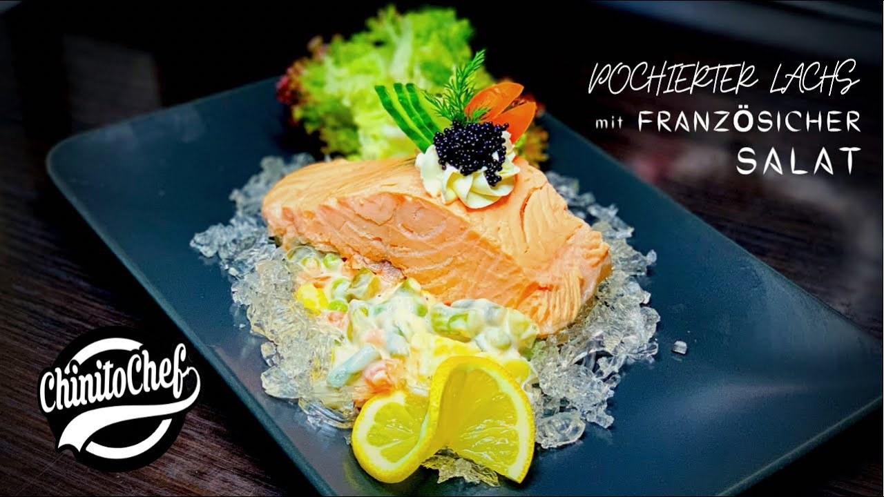 Pochierter Lachs mit Französischer Salat { Poached salmon w/ french ...