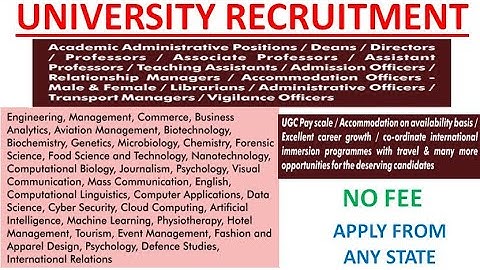 Assistant Professor Vacancies in University With/With Out UGC NET | Rs 1,82,400 pm | No Fee No Exam
