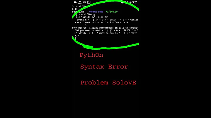 python syntax error problem solove  in termux