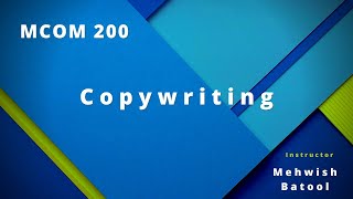 Course Trailer: MCOM 200 -  Copywriting