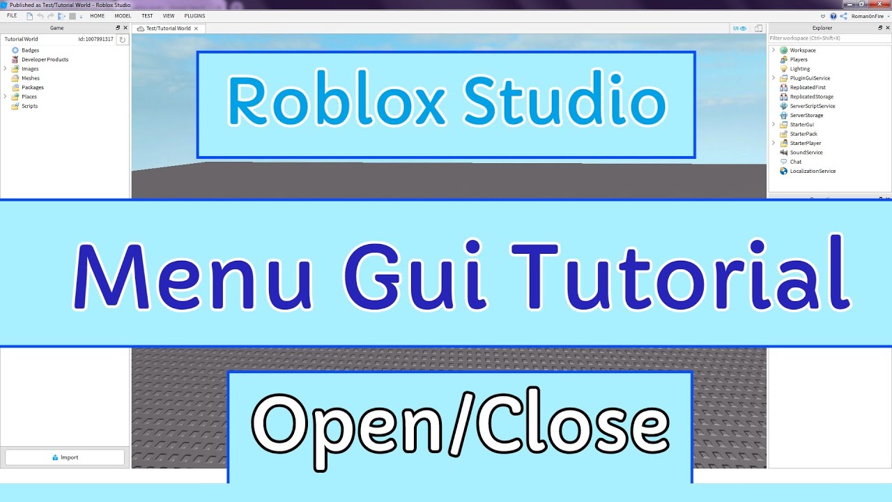 Roblox Studio Gui Open Close Tutorial Customizing A Menu And Creating A Menu Button Youtube - roblox open close script