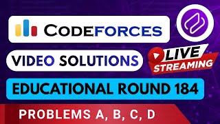 Celebrity Educational Codeforces Round 184 | Video Solution - A to D | By Kumar Prateek Profile