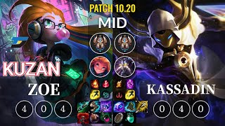 DYN Kuzan Zoe vs Kassadin Mid - KR Patch 10.20