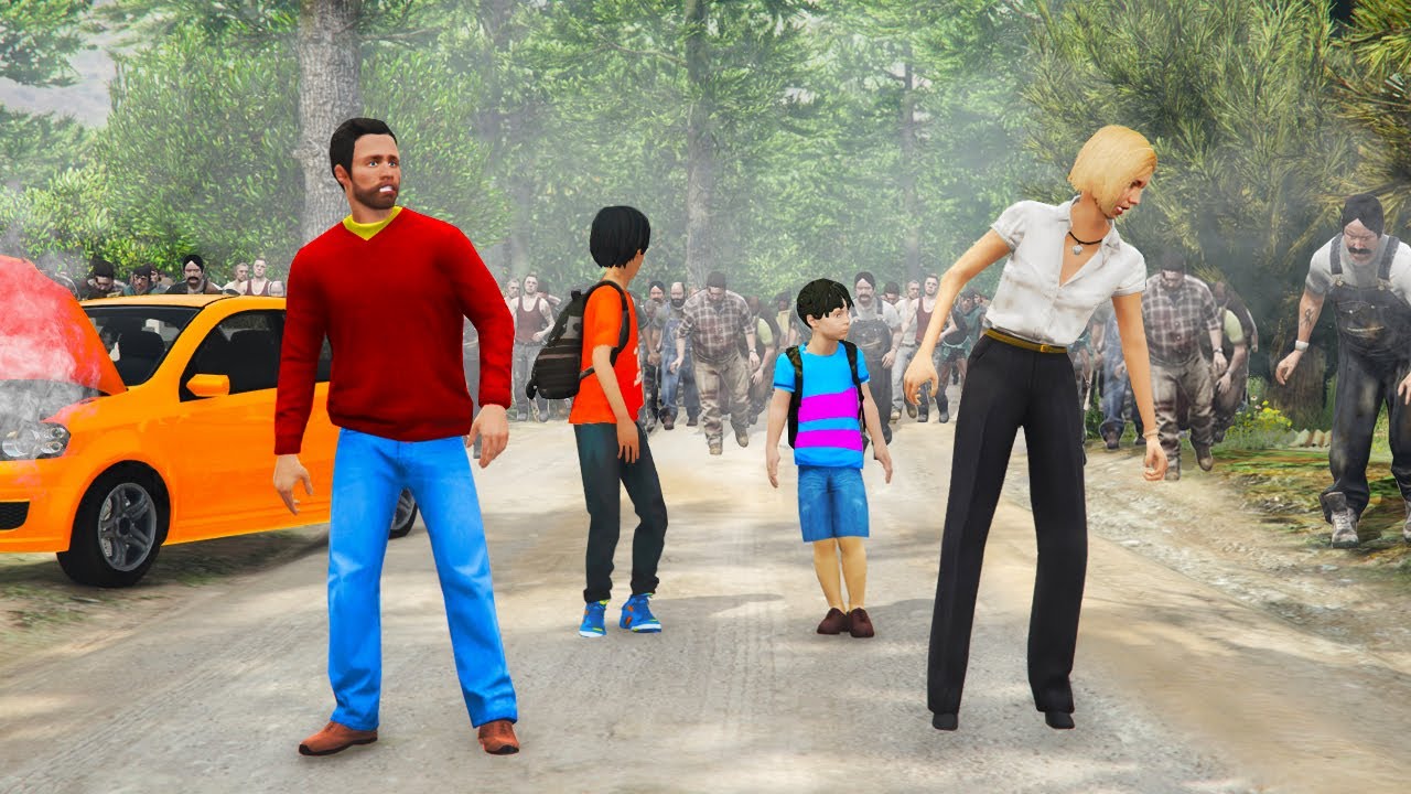 GTA 5 - NORMAL FAMILY in a ZOMBIE Outbreak!