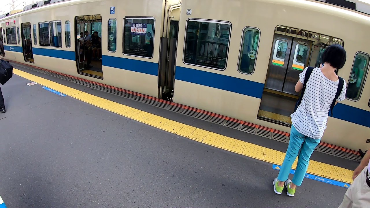 藤沢駅 小田急江ノ島線 朝の通勤ラッシュ 午前7時10分～50分頃 ノーカット 【座って通勤】