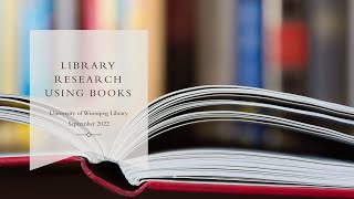 Using Books | Library Research Series