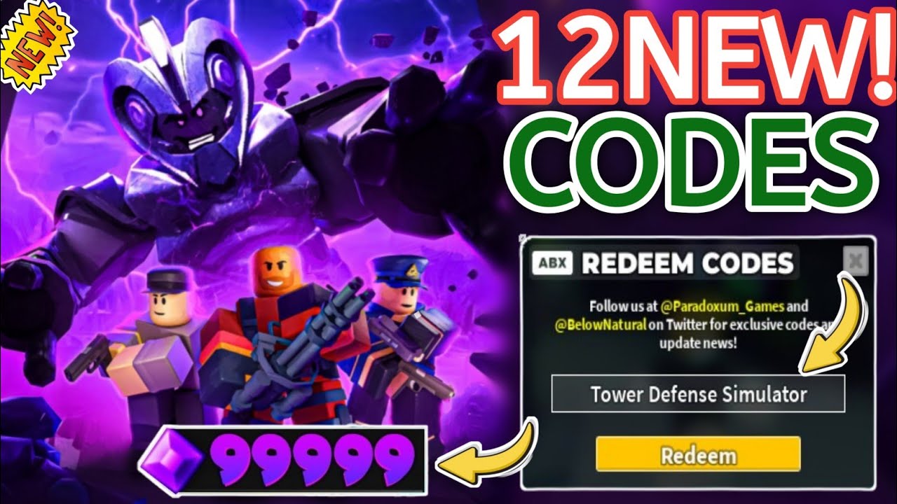 ⚠️SECRET CODES ⚠️ ALL WORKING CODES For Tower Defense Simulator October ...