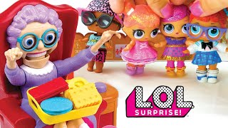 LOL Surprise Dolls Play the Greedy Granny Game with Super BB and Teacher&#39;s Pet