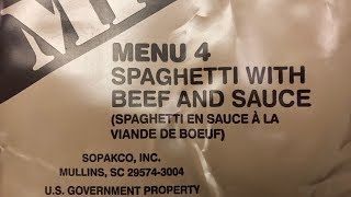 MRE: Spaghetti with Beef in Sauce Menu #4 ~2018~