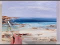 Cornish seascape  beach painting tutorial  coastal abstract painting  cornwall inspired art