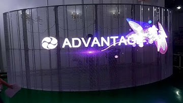 Auroled Curved transparent led display screen on aging