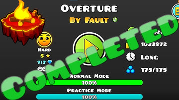Overture / all 3 coins / 100% completed (Geometry Dash/Fire Gauntlet)