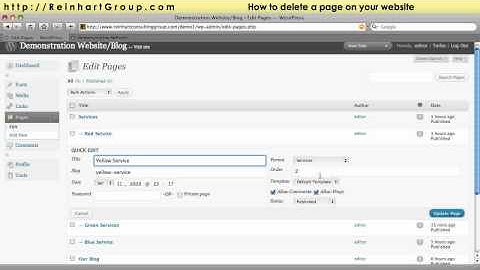 Tutorial: How to delete a page from your website