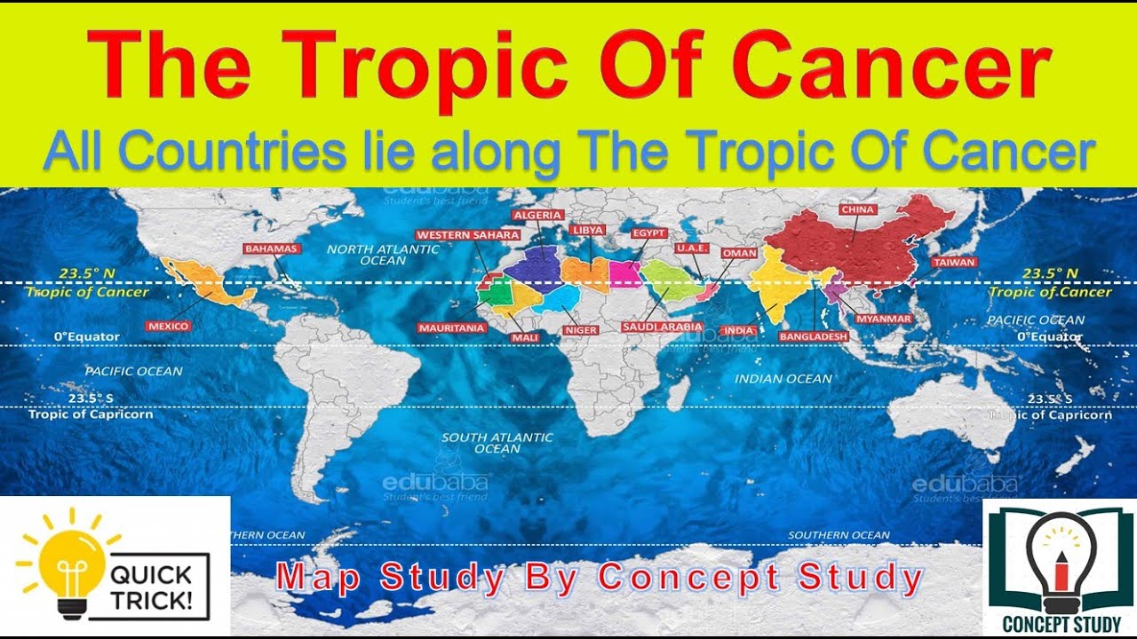 Tropic Of Cancer On India Map