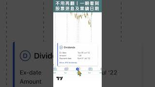 #Tradingview 一眼睇晒股票派息業績日期等資料💾 #shorts