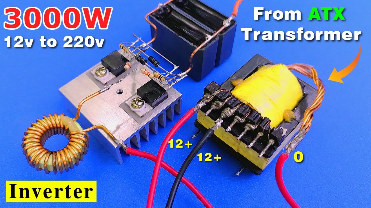 how to make 12v to 220v inverter from ATX power supply 