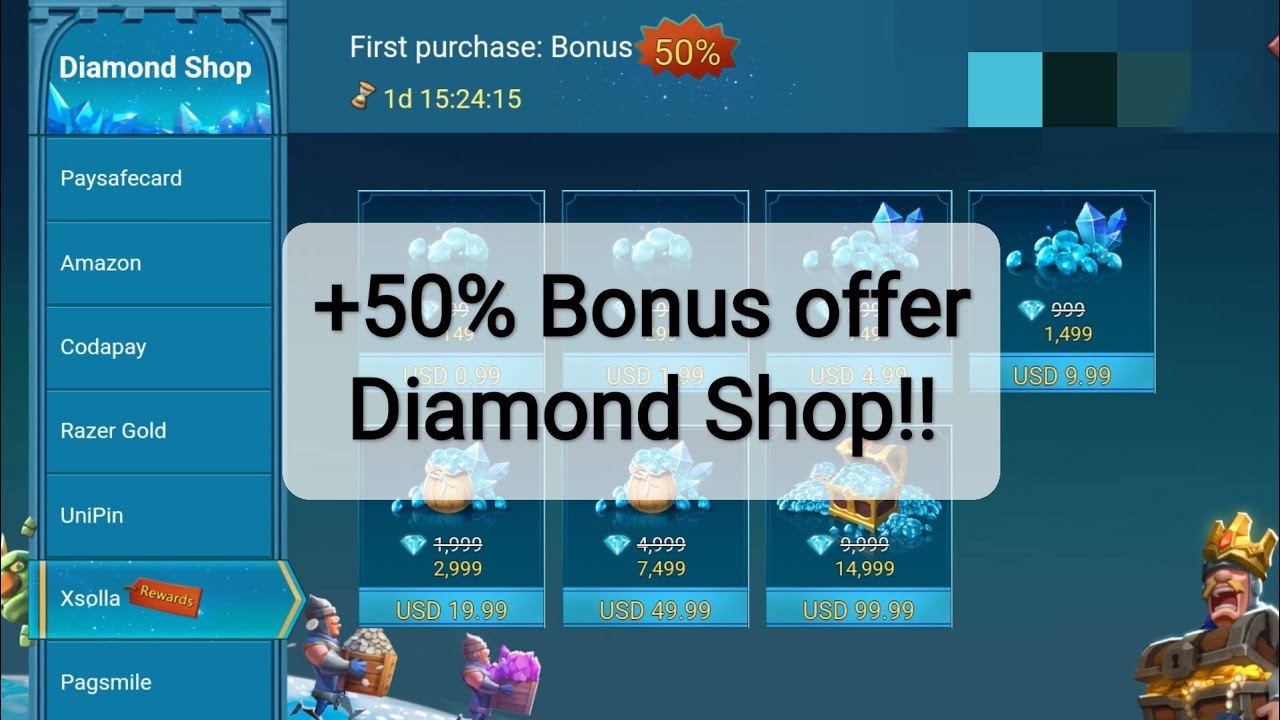 LORDS MOBILE: COMO COMPRA COM DESCONTO DE 50% EM DIAMANTES 