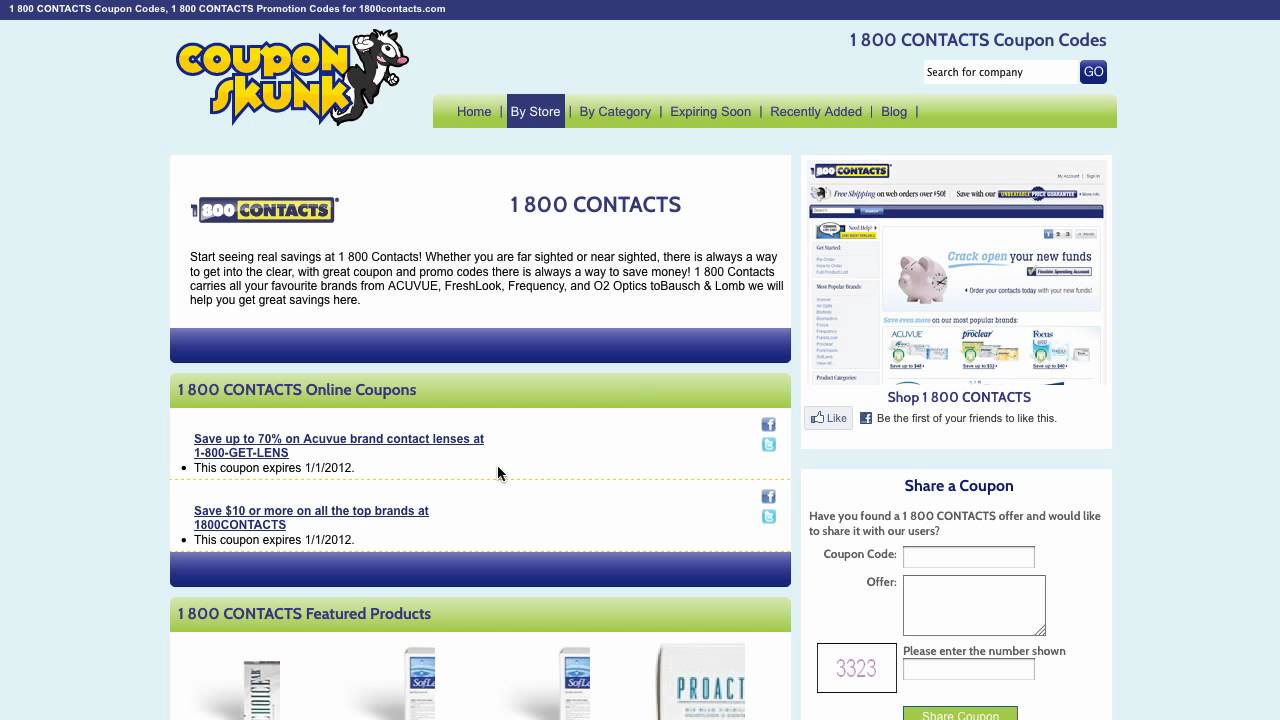 How to use 1 800 Contacts Coupons and Promo Codes YouTube