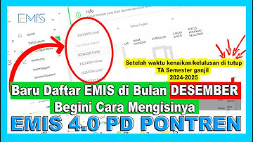 CARA Mengisi EMIS 4.0 PD PONTREN BAGI OPERATOR BARU