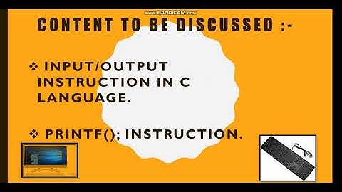 What are Input / Output Instructions in C Language | C  Language Tutorial C Language | BookEx |