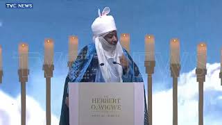 WATCH: Former Emir Of Kano Lamido Sanusi Breaks Down In Tears, Pays Glowing Tribute To Herbert Wigwe