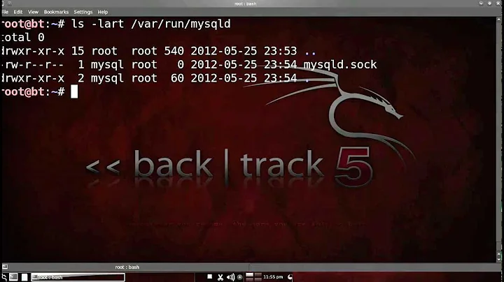 MySQL - ERROR 2002 (HY000): Can't connect to local MySQL server through socket | BackTrack 5