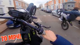 Full Sized Urban ELECTRIC Dirtbike MADNESS In The Streets!